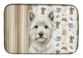 Westie Coffee Bar Dish Drying Mat Absorbent Dish Drying Mat Pad for Kitchen Counter Dish Drainer Mat for Countertop, 14 x 21", Multicolor