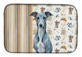 Blue Whippet Coffee Bar Dish Drying Mat Absorbent Dish Drying Mat Pad for Kitchen Counter Dish Drainer Mat for Countertop, 14 x 21", Multicolor