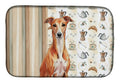 Red Whippet Coffee Bar Dish Drying Mat Absorbent Dish Drying Mat Pad for Kitchen Counter Dish Drainer Mat for Countertop, 14 x 21", Multicolor