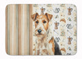 Wire Fox Terrier Coffee Bar Memory Foam Kitchen Mat Machine Washable Anti-Fatigue Cushion Comfort Bath or Kitchen Rug