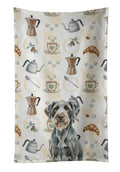 Steel Gray Wirehaired Pointing Griffon Coffee Bar Kitchen Towel Velour Plush Front and Cotton Loop Back Machine Washable