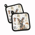 Xoloitzcuintli Coffee Bar Pot Holder Set of 2 Heat Resistant Quilted Hot Pads 7.5 x 7.5 Inch, Insulated Kitchen Trivets for Cooking & Baking