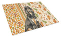 Black & Tan Afghan Hound Heirloom Fall Cutting Board Tempered Glass Kitchen Cutting Surface, Heat Resistant Chopping, Non-Slip Feet, Food Prep & Serving