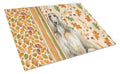 Afghan Hound Heirloom Fall Cutting Board Tempered Glass Kitchen Cutting Surface, Heat Resistant Chopping, Non-Slip Feet, Food Prep & Serving