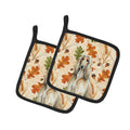 Afghan Hound Heirloom Fall Pot Holder Set of 2 Heat Resistant Quilted Hot Pads 7.5 x 7.5 Inch, Insulated Kitchen Trivets for Cooking & Baking