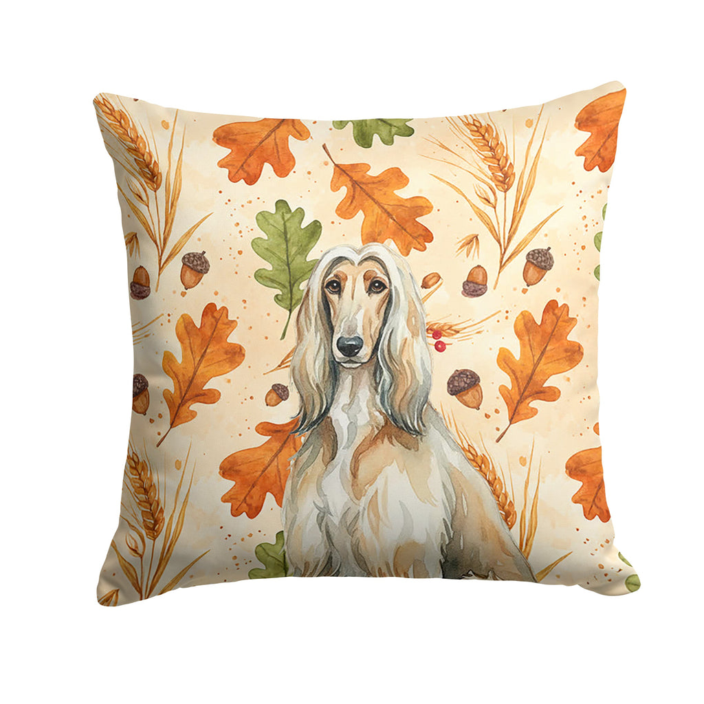 Afghan Hound Heirloom Fall Decorative Throw Pillow 18x18 Indoor Outdoor Accent Cushion, Fabric Cover with Insert for Sofa, Bed, Porch & Living Room