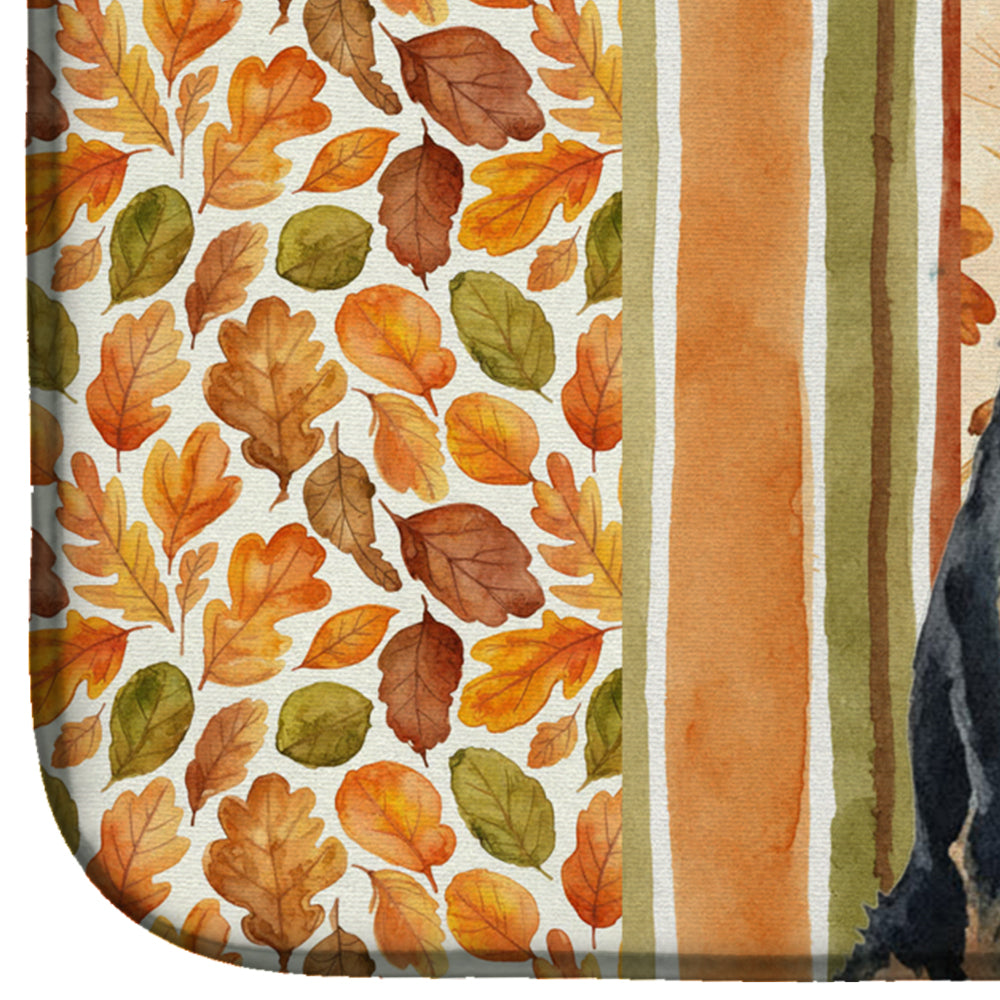 Airedale Terrier Heirloom Fall Dish Drying Mat Absorbent Dish Drying Mat Pad for Kitchen Counter Dish Drainer Mat for Countertop, 14 x 21", Multicolor