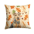 Grizzle Airedale Terrier Heirloom Fall Decorative Throw Pillow 14x14 Indoor Outdoor Accent Cushion, Fabric Cover with Insert for Sofa, Bed, Porch & Living Room
