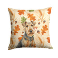 Grizzle Airedale Terrier Heirloom Fall Decorative Throw Pillow 18x18 Indoor Outdoor Accent Cushion, Fabric Cover with Insert for Sofa, Bed, Porch & Living Room