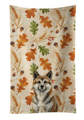 Brindle Akita Heirloom Fall Kitchen Towel Velour Plush Front and Cotton Loop Back Machine Washable