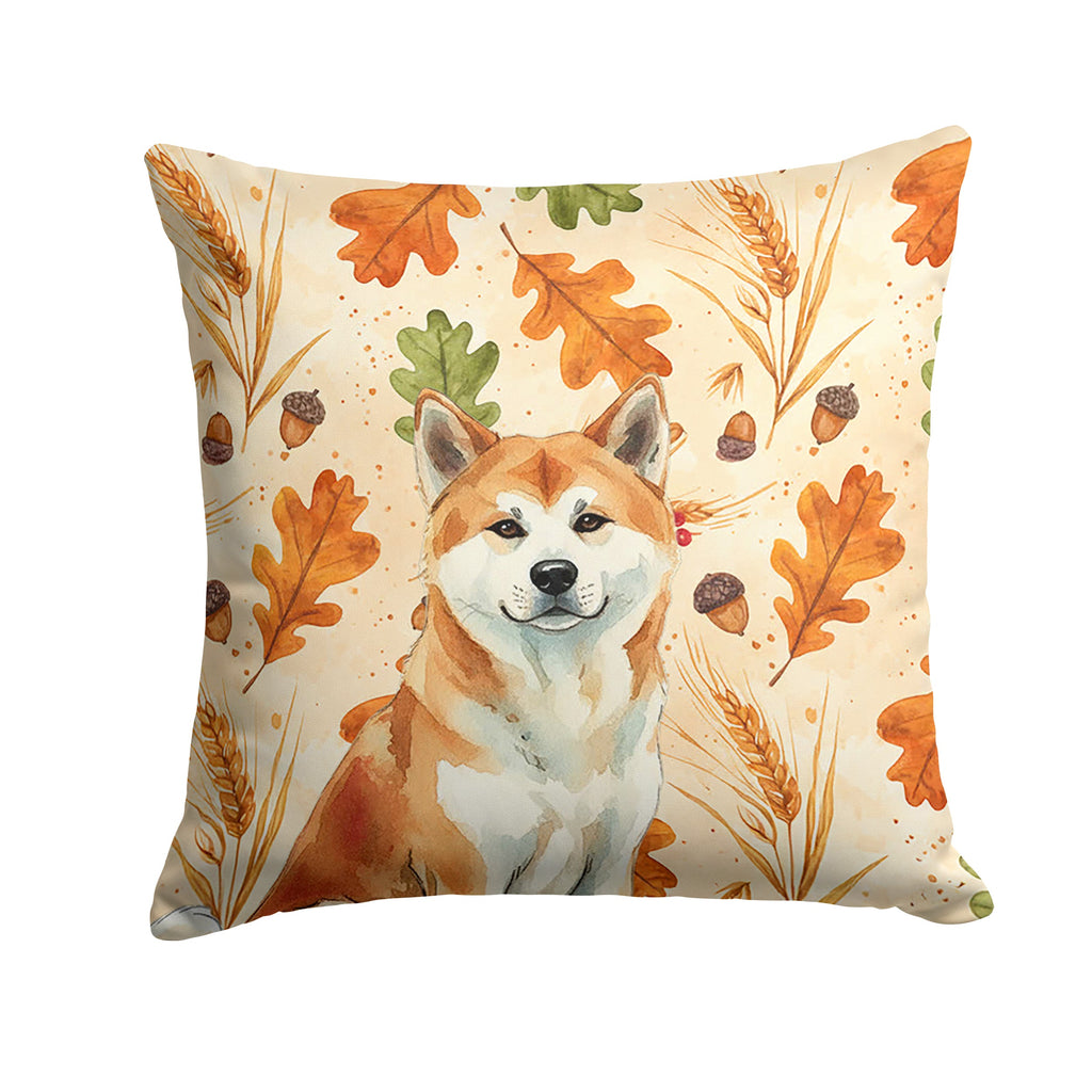Red Akita Heirloom Fall Decorative Throw Pillow 14x14 Indoor Outdoor Accent Cushion, Fabric Cover with Insert for Sofa, Bed, Porch & Living Room