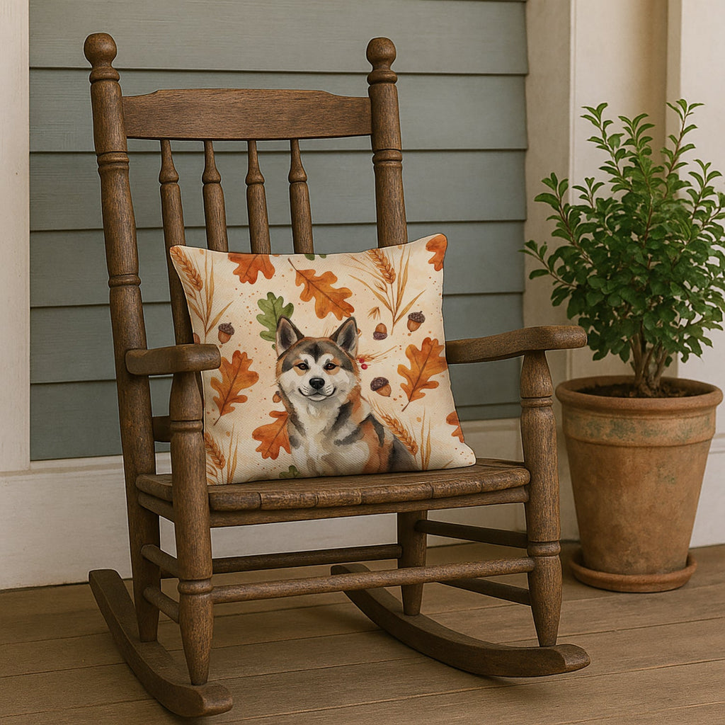 Sesame Akita Heirloom Fall Decorative Throw Pillow 18x18 Indoor Outdoor Accent Cushion, Fabric Cover with Insert for Sofa, Bed, Porch & Living Room