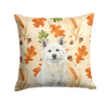 White Akita Heirloom Fall Decorative Throw Pillow 18x18 Indoor Outdoor Accent Cushion, Fabric Cover with Insert for Sofa, Bed, Porch & Living Room