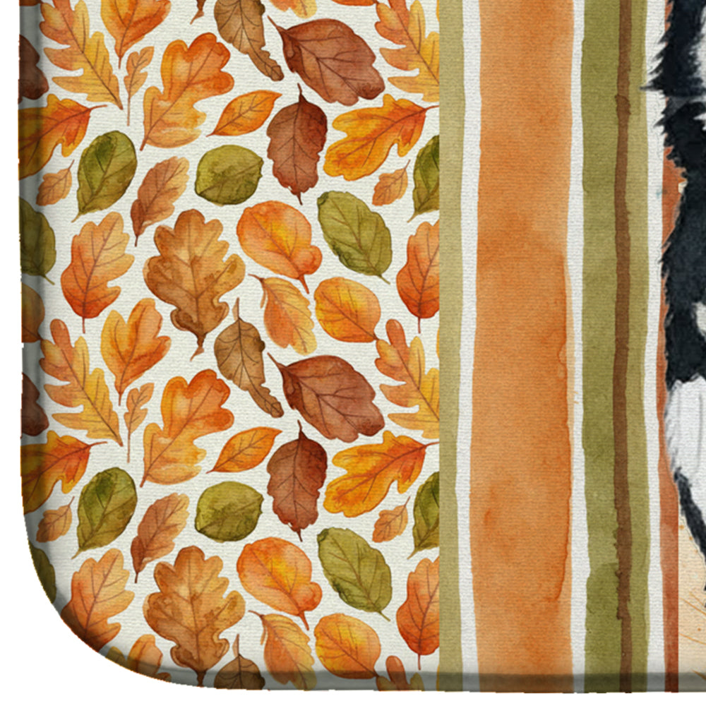 Black and White Alaskan Malamute Heirloom Fall Dish Drying Mat Absorbent Dish Drying Mat Pad for Kitchen Counter Dish Drainer Mat for Countertop, 14 x 21", Multicolor