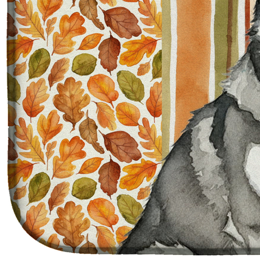 Gray and White Alaskan Malamute Heirloom Fall Dish Drying Mat Absorbent Dish Drying Mat Pad for Kitchen Counter Dish Drainer Mat for Countertop, 14 x 21", Multicolor