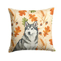 Gray and White Alaskan Malamute Heirloom Fall Decorative Throw Pillow 14x14 Indoor Outdoor Accent Cushion, Fabric Cover with Insert for Sofa, Bed, Porch & Living Room