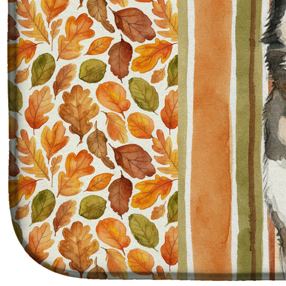 Sable and White Alaskan Malamute Heirloom Fall Dish Drying Mat Absorbent Dish Drying Mat Pad for Kitchen Counter Dish Drainer Mat for Countertop, 14 x 21", Multicolor