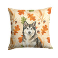 Sable and White Alaskan Malamute Heirloom Fall Decorative Throw Pillow 14x14 Indoor Outdoor Accent Cushion, Fabric Cover with Insert for Sofa, Bed, Porch & Living Room