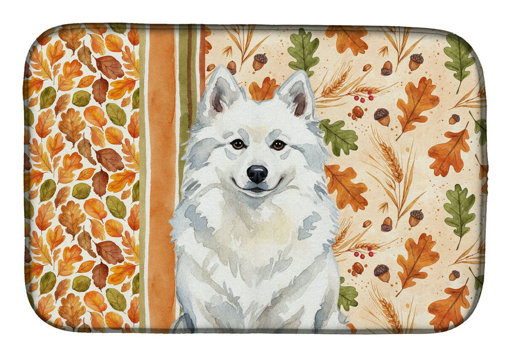 American Eskimo Heirloom Fall Dish Drying Mat Absorbent Dish Drying Mat Pad for Kitchen Counter Dish Drainer Mat for Countertop, 14 x 21", Multicolor