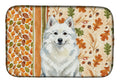 American Eskimo Heirloom Fall Dish Drying Mat Absorbent Dish Drying Mat Pad for Kitchen Counter Dish Drainer Mat for Countertop, 14 x 21", Multicolor