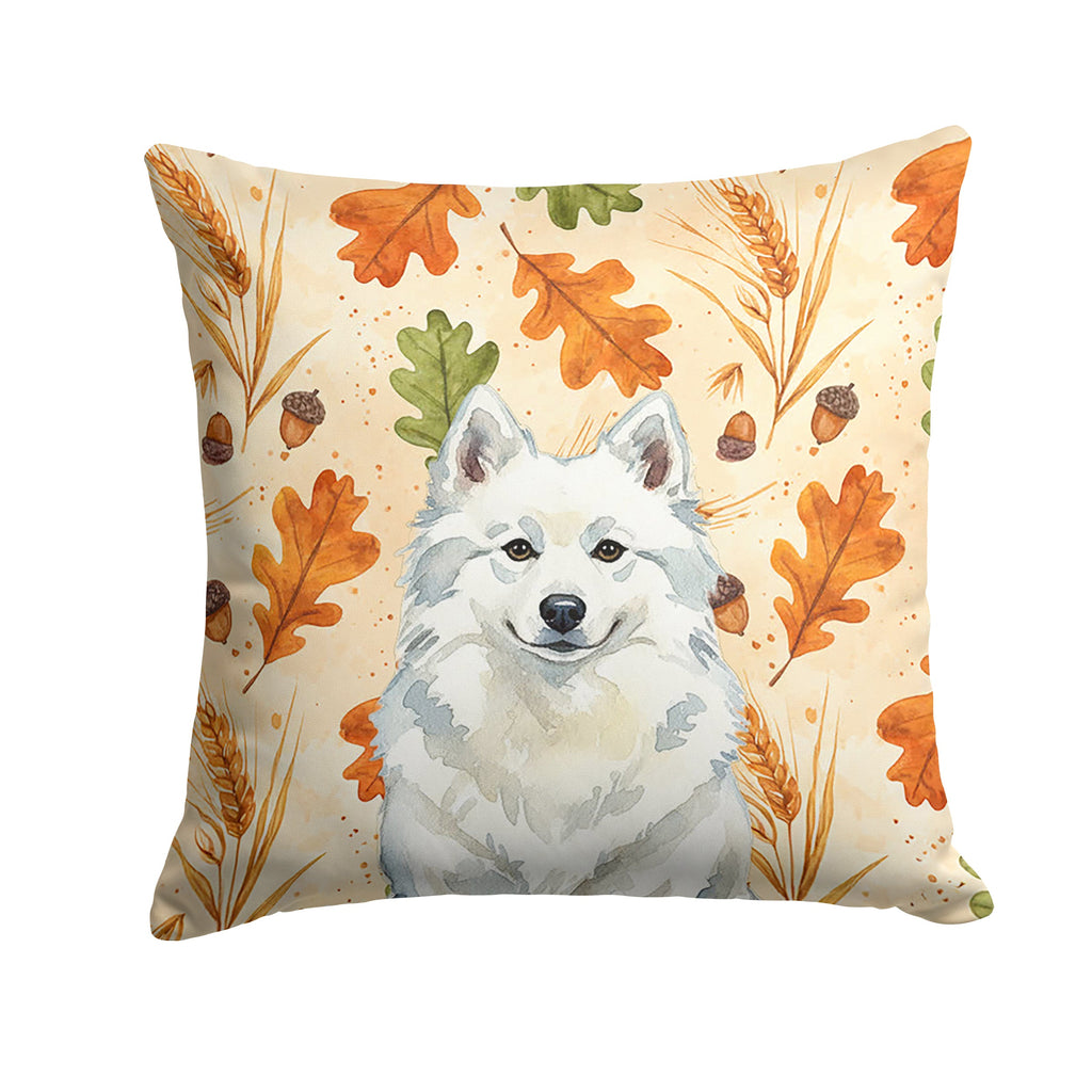 American Eskimo Heirloom Fall Decorative Throw Pillow 18x18 Indoor Outdoor Accent Cushion, Fabric Cover with Insert for Sofa, Bed, Porch & Living Room