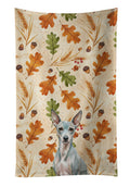 American Hairless Terrier Heirloom Fall Kitchen Towel Velour Plush Front and Cotton Loop Back Machine Washable