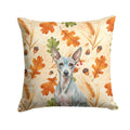 American Hairless Terrier Heirloom Fall Decorative Throw Pillow 18x18 Indoor Outdoor Accent Cushion, Fabric Cover with Insert for Sofa, Bed, Porch & Living Room