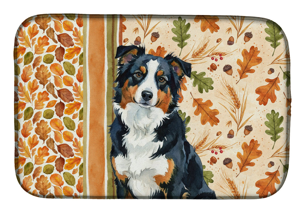 Black Tri American Shepherd Heirloom Fall Dish Drying Mat Absorbent Dish Drying Mat Pad for Kitchen Counter Dish Drainer Mat for Countertop, 14 x 21", Multicolor