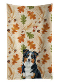 Black Tri American Shepherd Heirloom Fall Kitchen Towel Velour Plush Front and Cotton Loop Back Machine Washable
