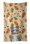 Blue Merle American Shepherd Heirloom Fall Kitchen Towel Velour Plush Front and Cotton Loop Back Machine Washable
