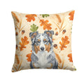 Blue Merle American Shepherd Heirloom Fall Decorative Throw Pillow 18x18 Indoor Outdoor Accent Cushion, Fabric Cover with Insert for Sofa, Bed, Porch & Living Room
