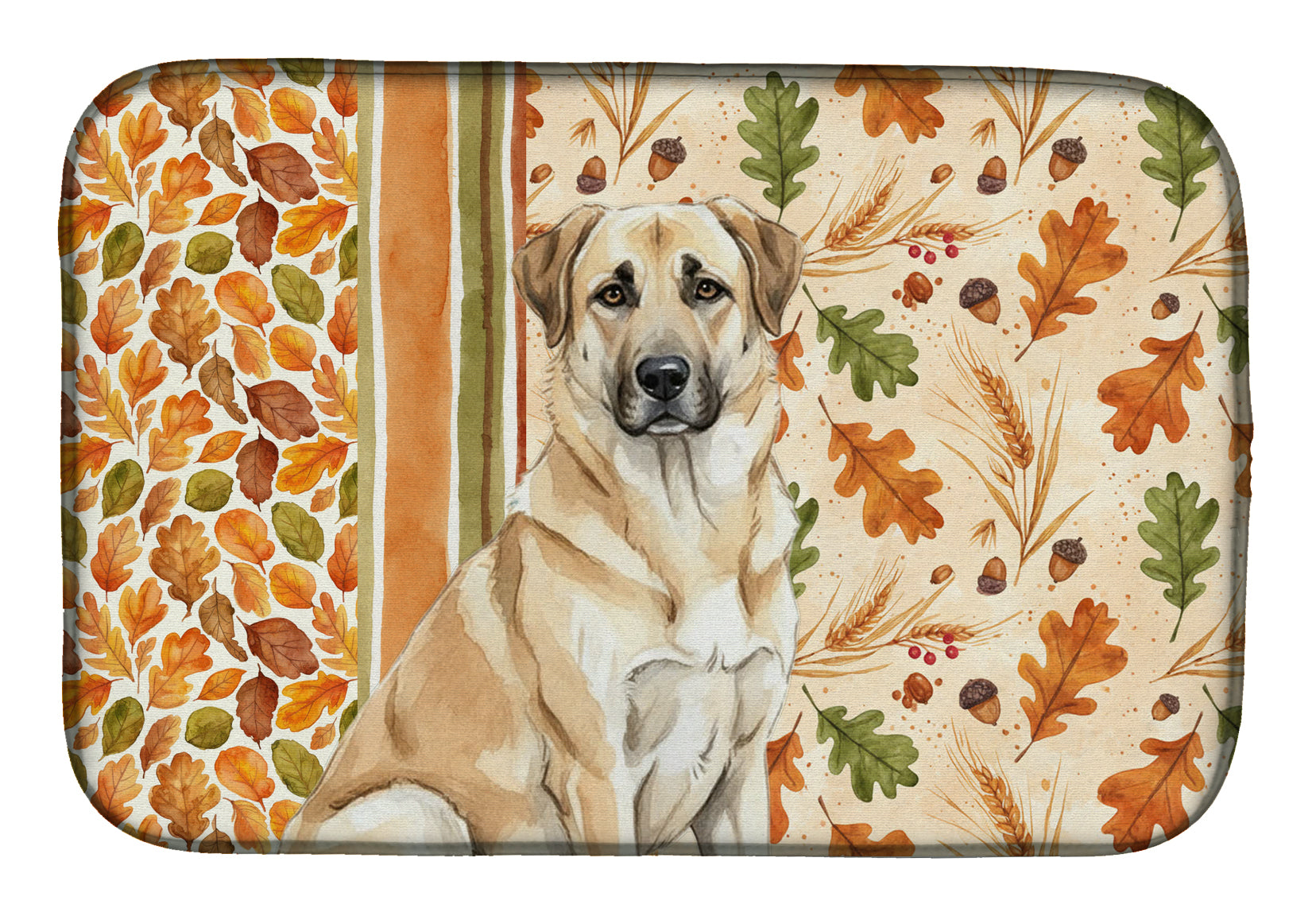 Anatolian Shepherd Dog Heirloom Fall Dish Drying Mat Absorbent Dish Drying Mat Pad for Kitchen Counter Dish Drainer Mat for Countertop, 14 x 21", Multicolor