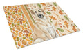 Anatolian Shepherd Dog Heirloom Fall Cutting Board Tempered Glass Kitchen Cutting Surface, Heat Resistant Chopping, Non-Slip Feet, Food Prep & Serving