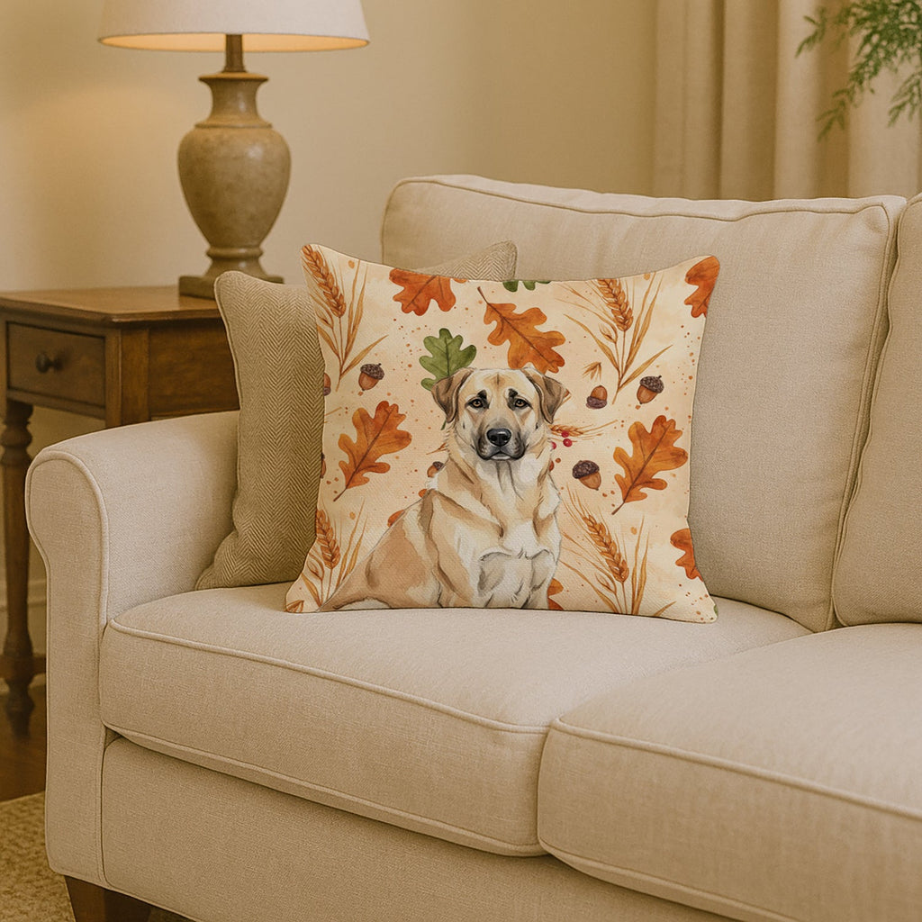 Anatolian Shepherd Dog Heirloom Fall Decorative Throw Pillow 14x14 Indoor Outdoor Accent Cushion, Fabric Cover with Insert for Sofa, Bed, Porch & Living Room