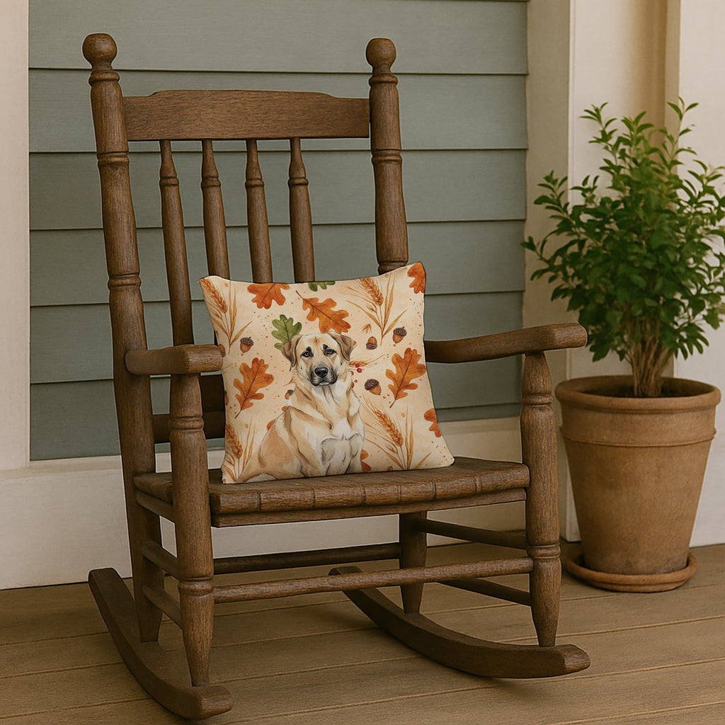 Anatolian Shepherd Dog Heirloom Fall Decorative Throw Pillow 14x14 Indoor Outdoor Accent Cushion, Fabric Cover with Insert for Sofa, Bed, Porch & Living Room