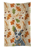 Blue Heeler Australian Cattle Dog Heirloom Fall Kitchen Towel Velour Plush Front and Cotton Loop Back Machine Washable