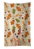 Red Heeler Australian Cattle Dog Heirloom Fall Kitchen Towel Velour Plush Front and Cotton Loop Back Machine Washable