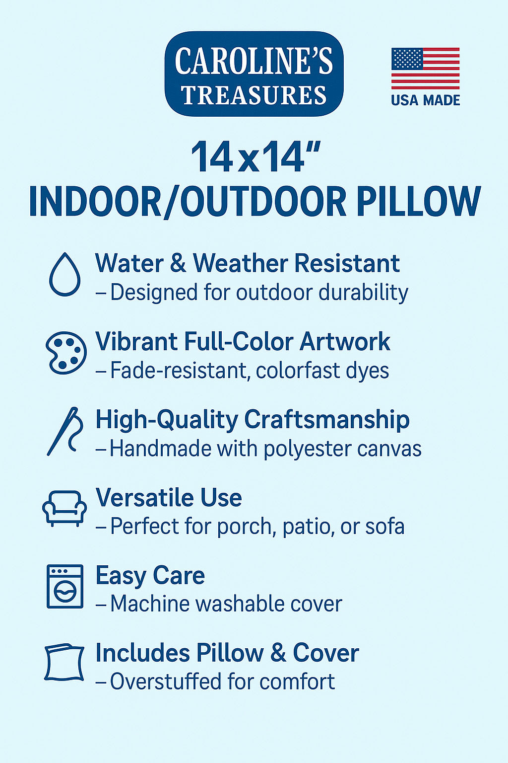 Black Australian Shepherd Heirloom Fall Decorative Throw Pillow 14x14 Indoor Outdoor Accent Cushion, Fabric Cover with Insert for Sofa, Bed, Porch & Living Room