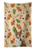 Brindle and White Basenji Heirloom Fall Kitchen Towel Velour Plush Front and Cotton Loop Back Machine Washable