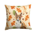Brindle and White Basenji Heirloom Fall Decorative Throw Pillow 14x14 Indoor Outdoor Accent Cushion, Fabric Cover with Insert for Sofa, Bed, Porch & Living Room