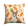 Brindle and White Basenji Heirloom Fall Decorative Throw Pillow 18x18 Indoor Outdoor Accent Cushion, Fabric Cover with Insert for Sofa, Bed, Porch & Living Room