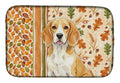 Lemon and White Beagle Heirloom Fall Dish Drying Mat Absorbent Dish Drying Mat Pad for Kitchen Counter Dish Drainer Mat for Countertop, 14 x 21", Multicolor