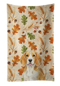 Lemon and White Beagle Heirloom Fall Kitchen Towel Velour Plush Front and Cotton Loop Back Machine Washable