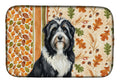 Black Bearded Collie Heirloom Fall Dish Drying Mat Absorbent Dish Drying Mat Pad for Kitchen Counter Dish Drainer Mat for Countertop, 14 x 21", Multicolor