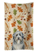 Bearded Collie Heirloom Fall Kitchen Towel Velour Plush Front and Cotton Loop Back Machine Washable