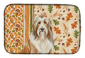 Fawn Bearded Collie Heirloom Fall Dish Drying Mat Absorbent Dish Drying Mat Pad for Kitchen Counter Dish Drainer Mat for Countertop, 14 x 21", Multicolor