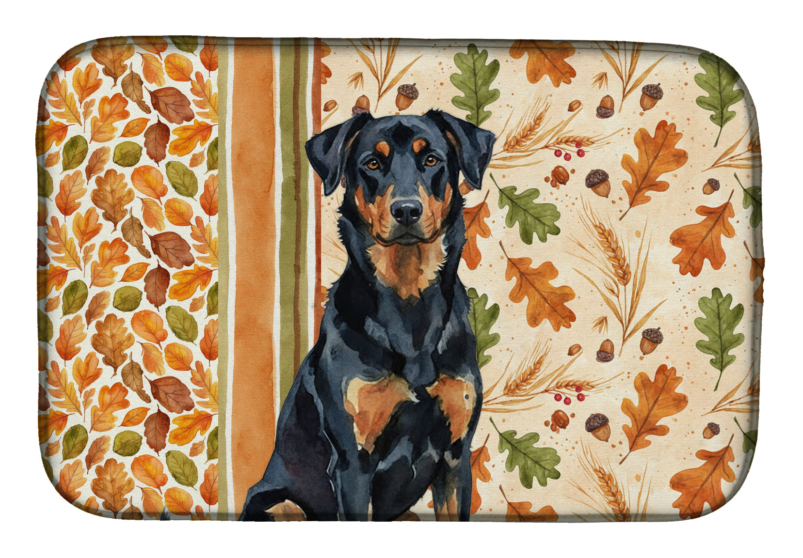 Beauceron Heirloom Fall Dish Drying Mat Absorbent Dish Drying Mat Pad for Kitchen Counter Dish Drainer Mat for Countertop, 14 x 21", Multicolor