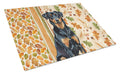 Beauceron Heirloom Fall Cutting Board Tempered Glass Kitchen Cutting Surface, Heat Resistant Chopping, Non-Slip Feet, Food Prep & Serving