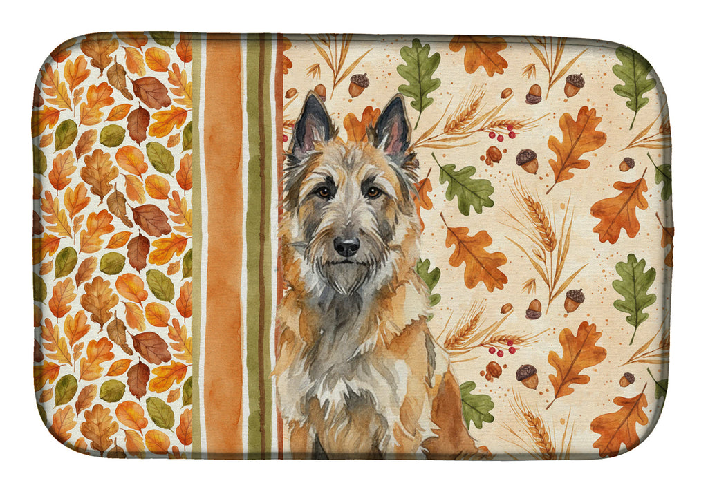 Belgian Laekenois Heirloom Fall Dish Drying Mat Absorbent Dish Drying Mat Pad for Kitchen Counter Dish Drainer Mat for Countertop, 14 x 21", Multicolor