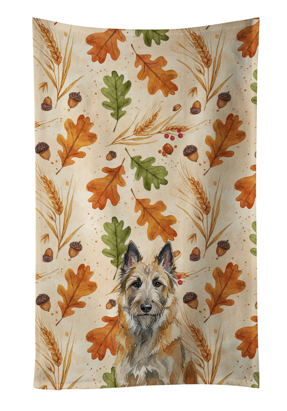Belgian Laekenois Heirloom Fall Kitchen Towel Velour Plush Front and Cotton Loop Back Machine Washable